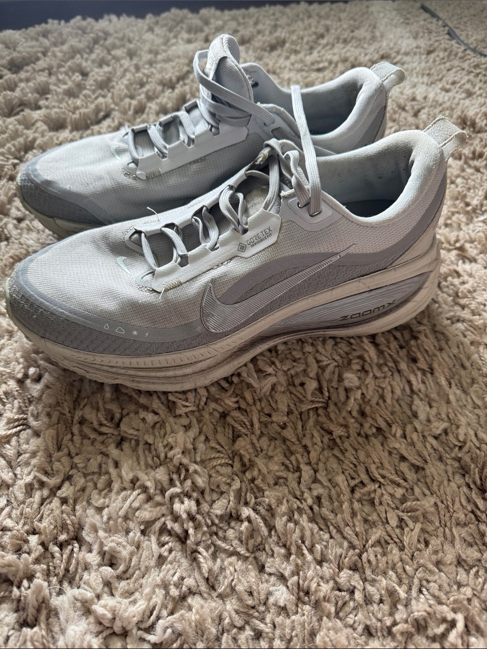 Nike Youth Light Gray and White Low-Top Running Shoes